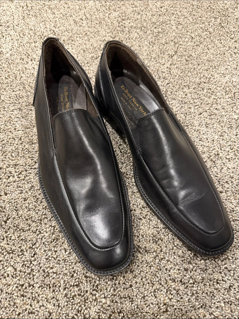 To Boot Black Leather Slip-On Loafers